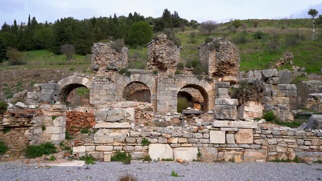 Baths at the State Agora ruins in the ancient city of Ephesus