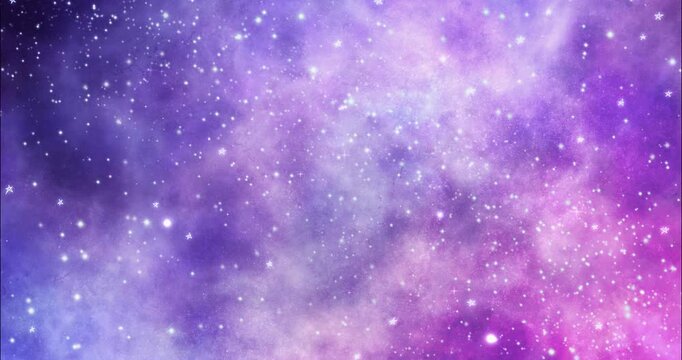 手描きの星とグラデーションがかわいい 星空動画