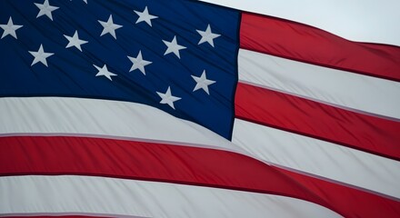 Obraz premium Close up of the american flag with stars and stripes