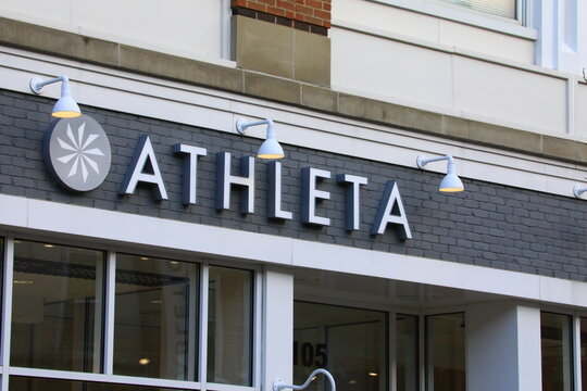 Athleta Storefront - Athleta is an athleisure fashion brand owned by Gap Inc. Athleta sells fashionable, dressed-up sweats and exercise clothing.