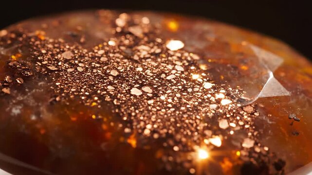 Sunstone Shimmering With Reflected Light and Copper Inclusions