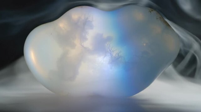 Translucent Chalcedony Stone with Smoky Ambient Light