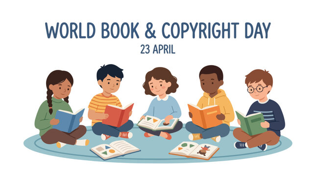 vector of children student celebrating "World Book and Copyright Day" 007