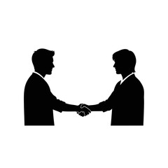 Fototapeta premium Business handshake silhouette, agreement and partnership concept