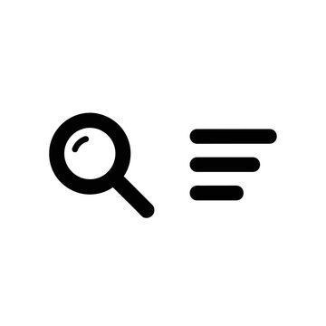 Search Icon and Hamburger Menu Icon Combination - Digital Interface Elements