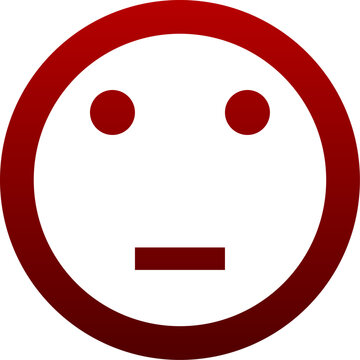 Red neutral face icon for average rate feedback and mood status