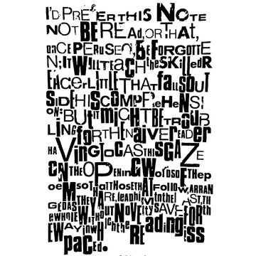 Grunge texture handwritte note with words in a chaotic composition
