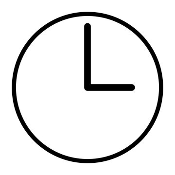 Flat clock icon for graphic design, logo, web site, social media, mobile app, illustration ; o'clock 03.00