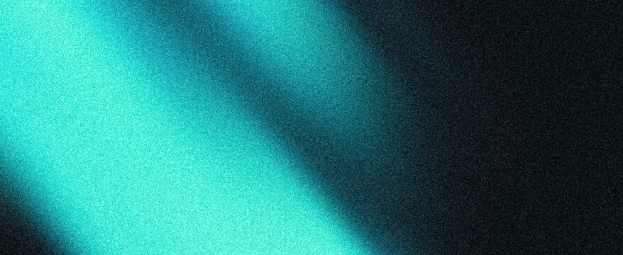 Abstract dark grainy gradient background, turquoise teal blue black noise texture vibrant glowing header, poster backdrop, banner wallpaper design