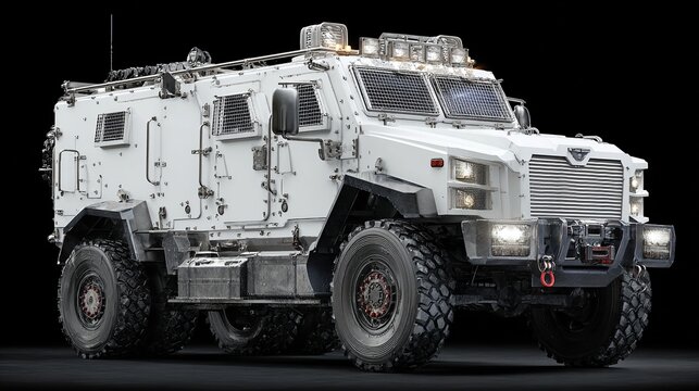 Armored unrest vehicle with rugged design and tactical features