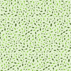Modern Green Leaves Eco Pattern Seamless Background. Vector.