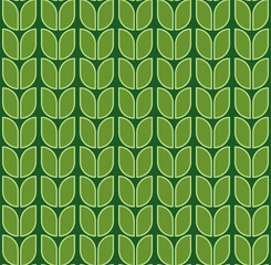 Modern Green Leaves Eco Pattern Seamless Background. Vector.