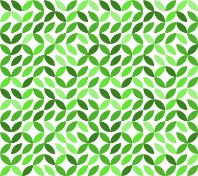 Modern Green Leaves Eco Pattern Seamless Background. Vector.
