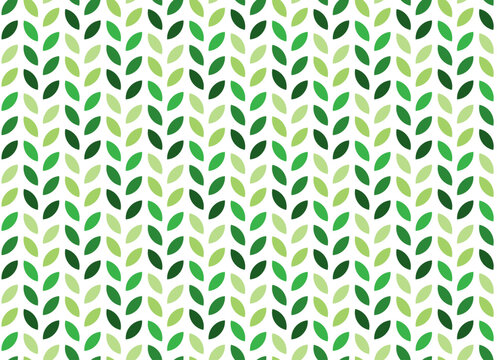 Modern Green Leaves Eco Pattern Seamless Background. Vector.