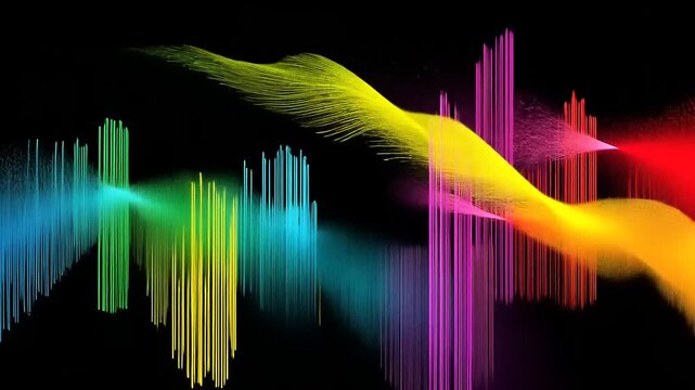 Colorful Audio Spectrum Visualization - A Dynamic Soundscape in Motion.