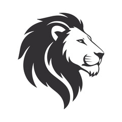 Fototapeta premium roaring lion head flat design vector illustration