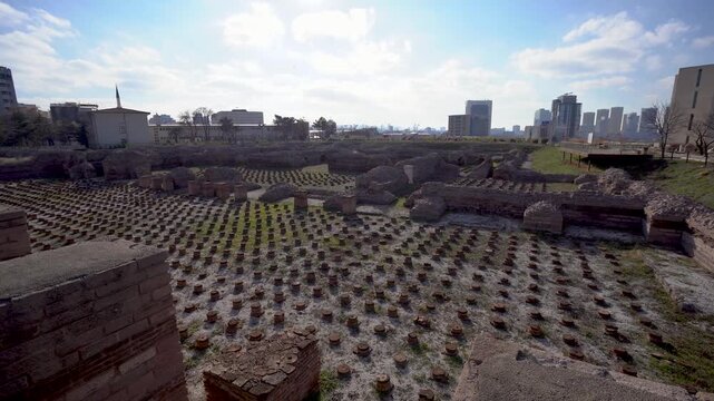 Roman Baths ruins of ancient bath complex in Ankara Turkey