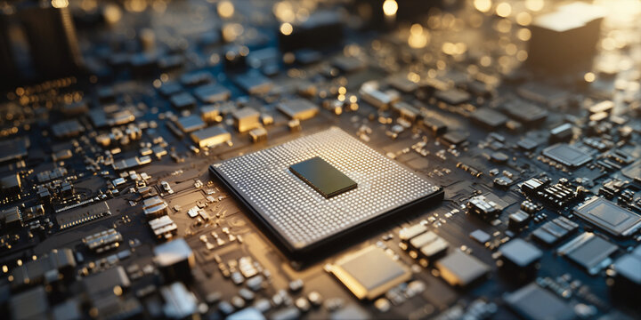 Revolutionizing technology edge ai microchip development in modern electronics industry close-up view of embedded ai processor