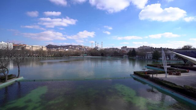 View of Genclik Parki in Ankara Turkey