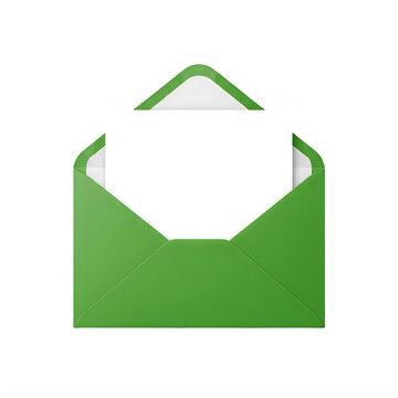 A green envelope icon with a white flap and minimalist design style