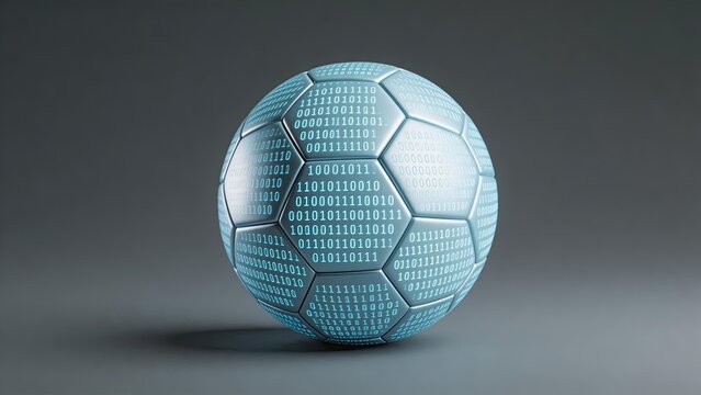 Digital soccer ball with binary code