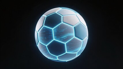 Fototapeta premium Glowing digital soccer ball