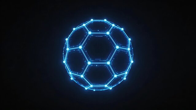 Glowing digital geometric sphere