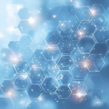 Abstract technology background with glowing hexagonal pattern