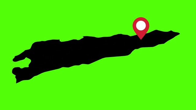 East Timor Map Location Pin Highlight Geographic Animation