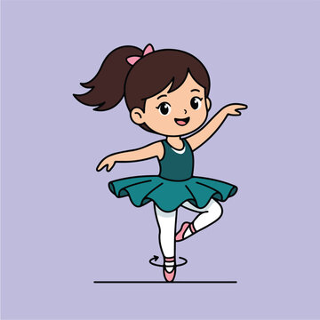 Little Girl Wearing Ballet Outfit.