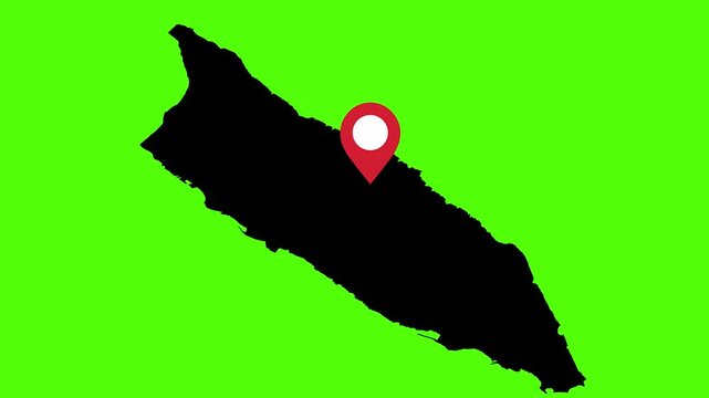 Aruba Destination Map Location Pin Highlight Geographic Animation