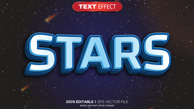3d text effect stars theme
