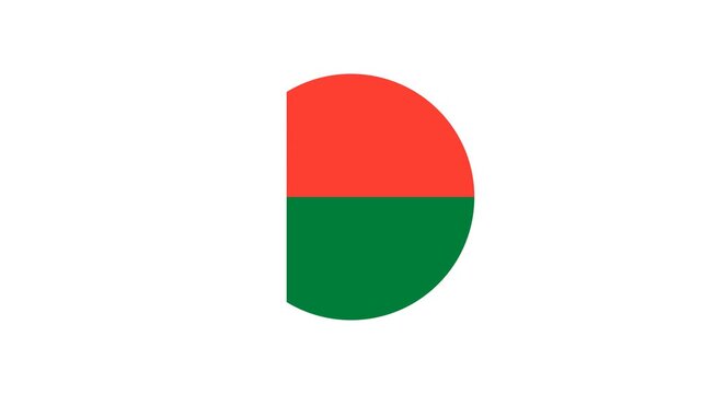 Icon Flag Madagascar Circle Bounce 4K Transparent	