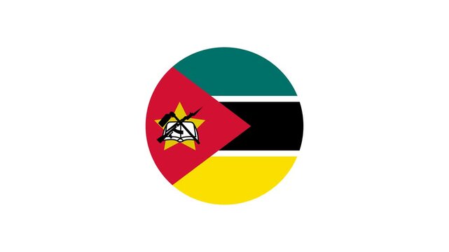 Icon Flag Mozambique Circle Bounce 4K Transparent	