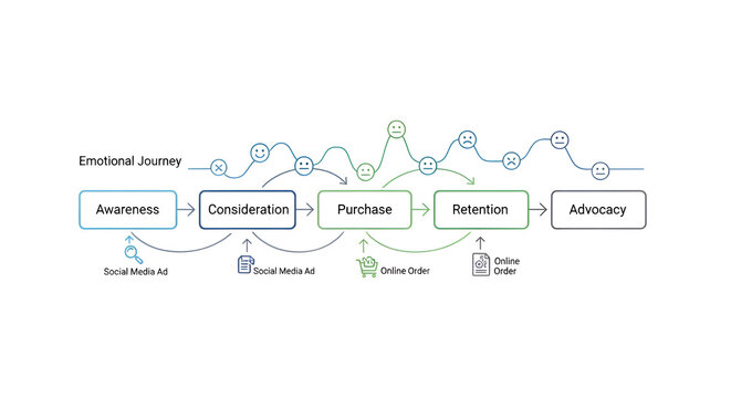 Emotional Customer Journey Map Diagram.
