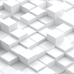 Obraz premium A 3D arrangement of white cubes in a grid pattern