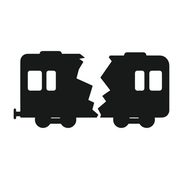 broken train crash separated wagons railroad accident split apart train cars