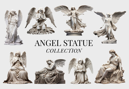 Elegant Angel Statue Element Design Set