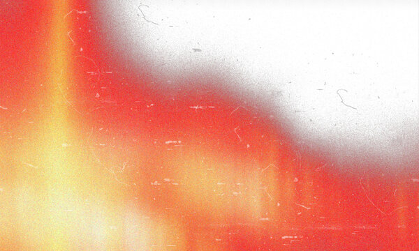 Abstract grainy texture featuring vibrant red and yellow light leaks with vintage film scratches on transparent background
