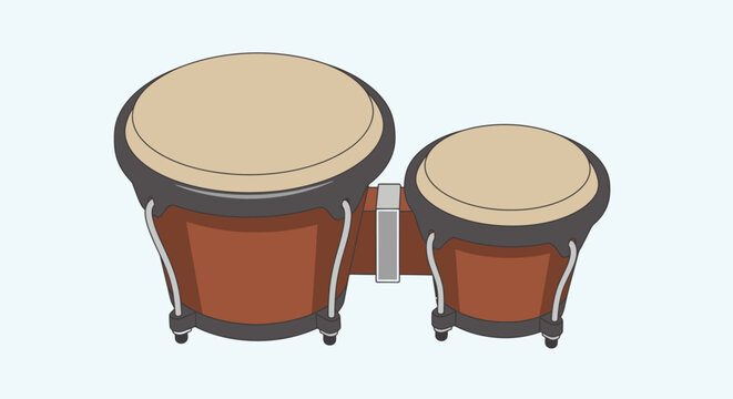 Brown Double Bass Drum Set for Music Production