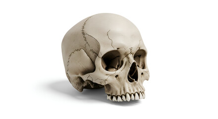 Obraz premium Human Skull Model on White Background.
