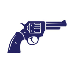 Fototapeta premium Revolver pistol gun weapon handgun sidearm firearm navy blue