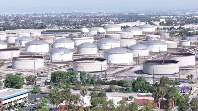 Torrance Refinery Crude Storage Aerial in Southern California