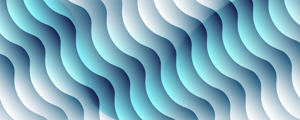 Obraz premium Blue gradient distortion with vertical ripple texture, frosted glass effect and icy reeded lines. Minimal blur surface with cool tones and subtle wave pattern. Vector illustration
