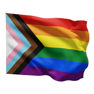 Waving genderfluid pride flag isolated. Pride month celebration