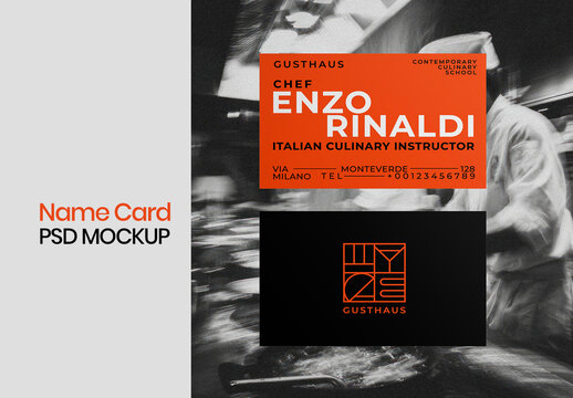 Elegant Culinary Business Card Mockup PSD