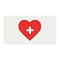 Obraz premium Heart shaped icon with medical cross symbol wellness hospital medicine