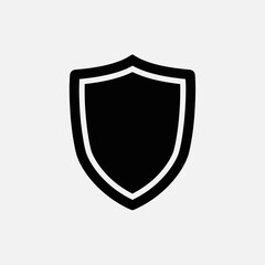 Obraz premium Black Shield Icon with White Outline.
