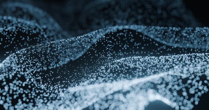 Futuristic Particle Wave Data Visualization Background looping animation