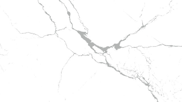 Gray cracks on white surface damaged material with fractured lines and broken texture